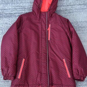 Athletic Works Kids 3-in-1 Winter Jacket Purple Geometric Puffer Size L 12/14